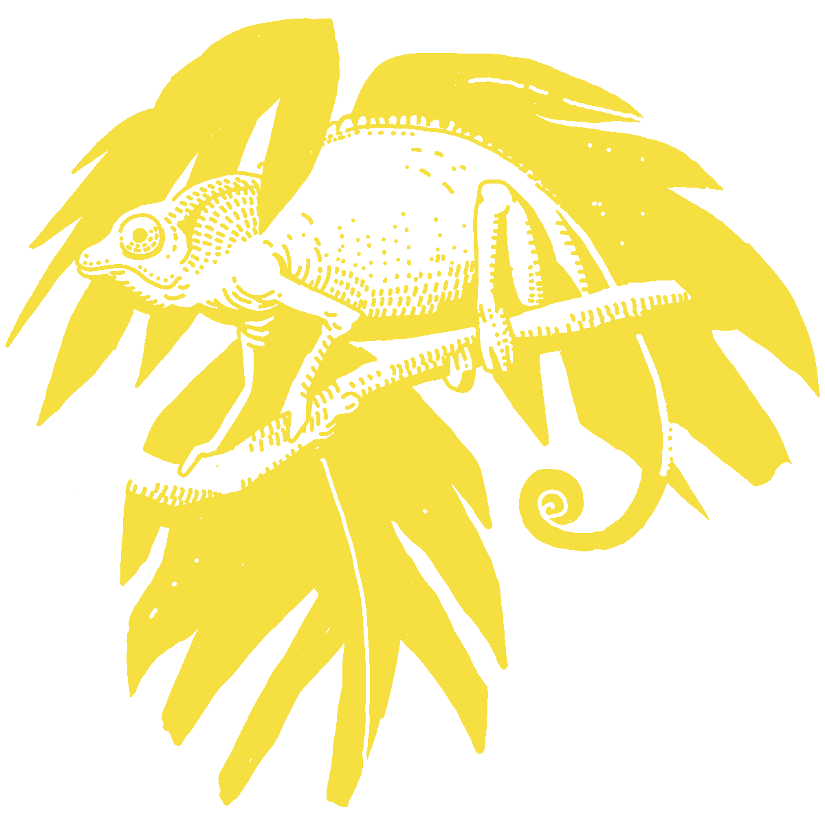 Chameleon Druckvorlage, a little grumpy, Monstera